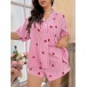 Pyjama grandes tailles rayé rose & cœurs | FeelFine
