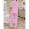 Pyjama long grandes tailles rayé rose & cœurs | FeelFine